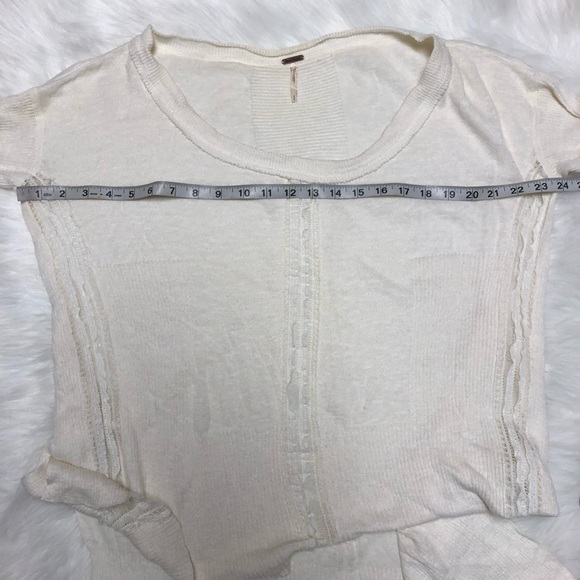 FREE PEOPLE LINEN BLEND LIGHTWEIGHT SLOUCHY FIT HIGH/LOW SWEATER - Picture 6 of 7